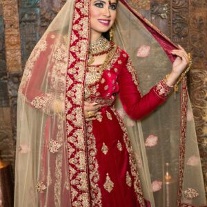 red bridal dress